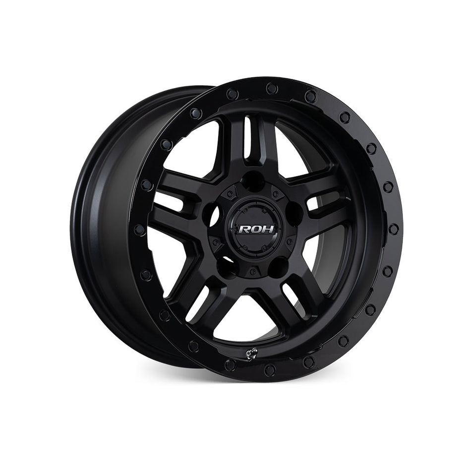 ROH WHEELS HAMMER MATTE BLACK GLOSS BLACK LIP