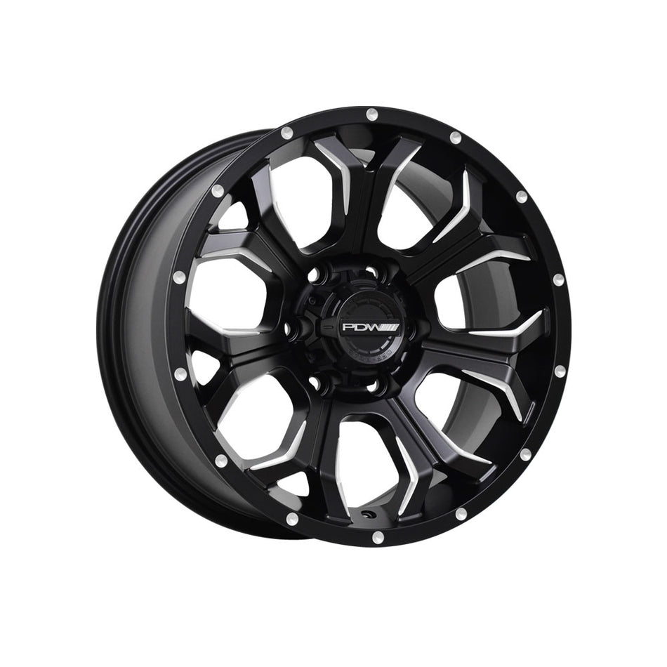 PDW WHEELS WARLORD TOUGH BLACK MILLED