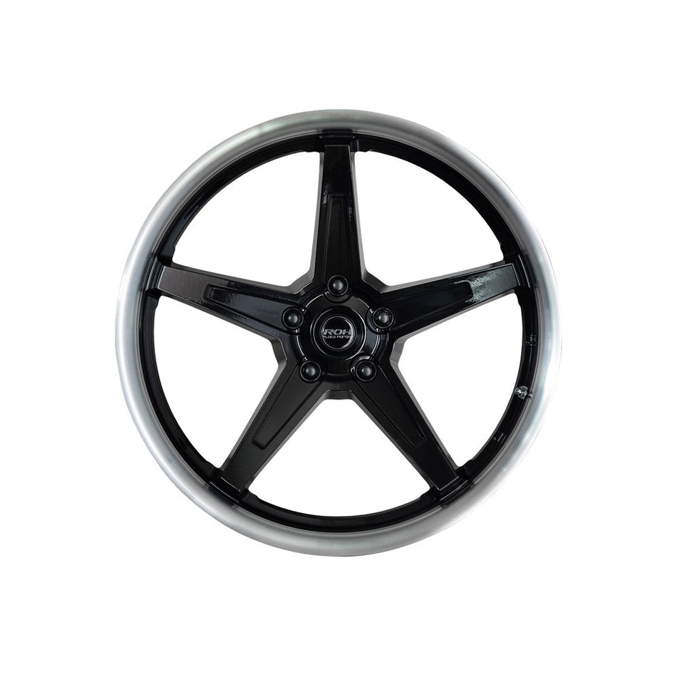 ROH WHEELS RF5 GLOSS BLACK MACHINED LIP