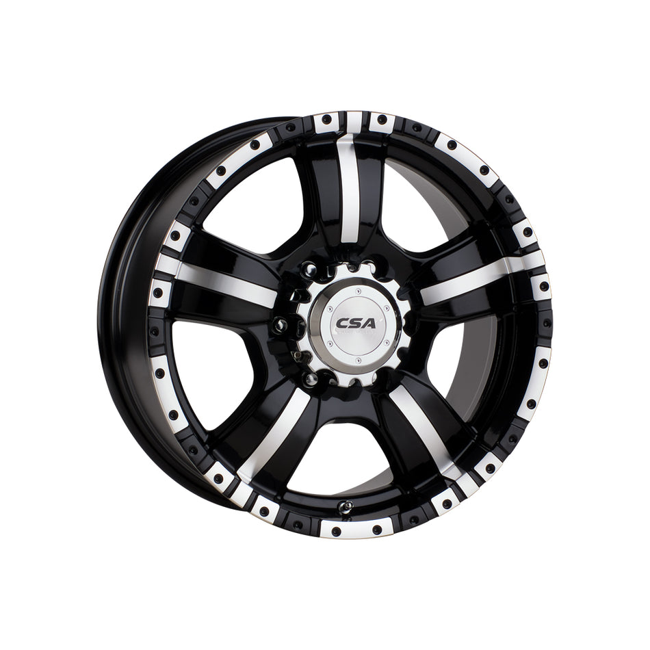 CSA WHEELS Monster 17x8 GLOSS BLACK MACHINED FACE