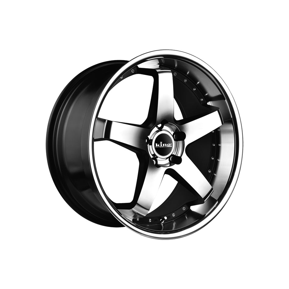 KING WHEELS DETROIT GLOSS BLACK/MACHINED FACE/MACHINED LIP