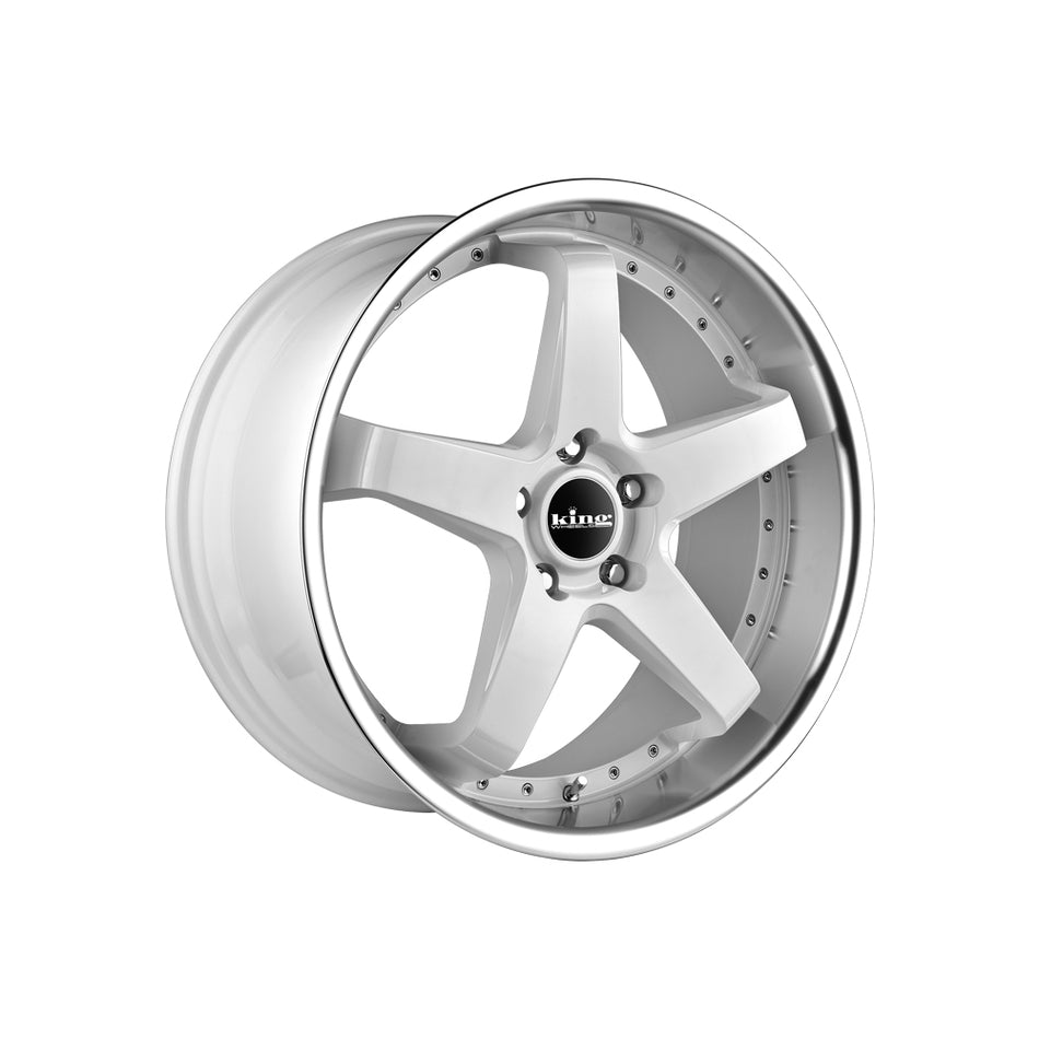 KING WHEELS DETROIT WHITE/MACHINED LIP