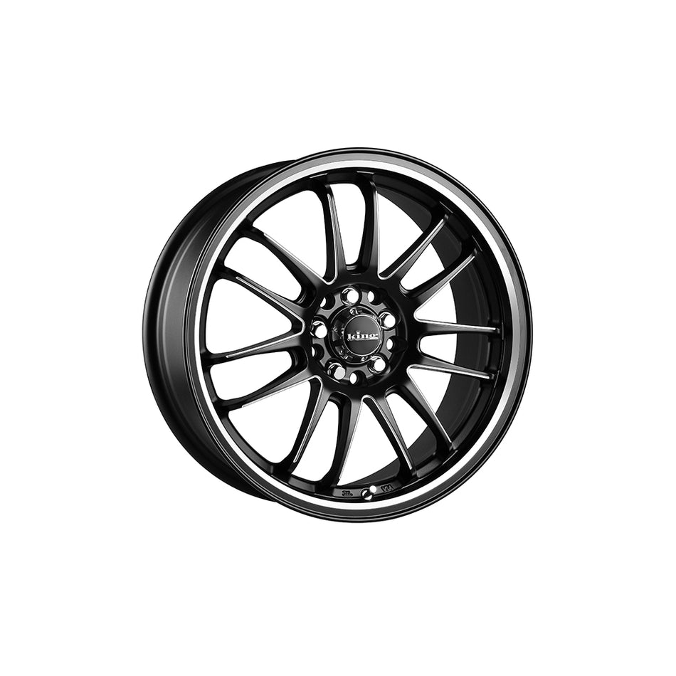 KING WHEELS DRIFTA SATIN BLACK PIPED