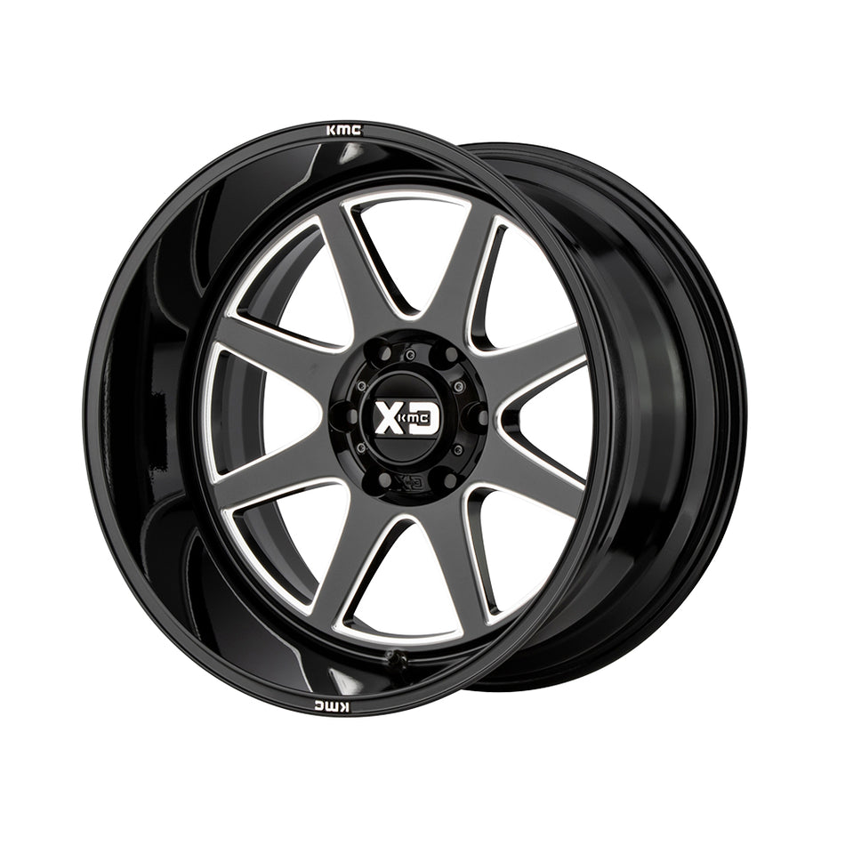 XD SERIES BY KMC WHEELS XD844 PIKE GLOSS BLACK MILLED